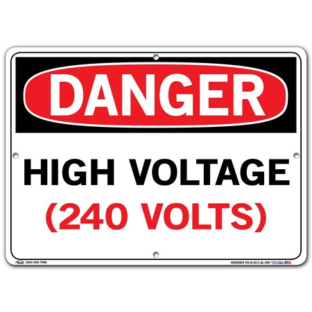 Vestil Sign, Danger, 14.5x10.5", Aluminum, .080, SI-D-24-C-AL-080 SI-D-24-C-AL-080